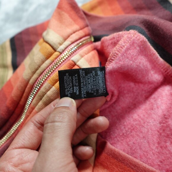 Aviator Nation Serape Bolt Striped Hoodie Womens XS Made In USA Faded Multicolor - Picture 6 of 12